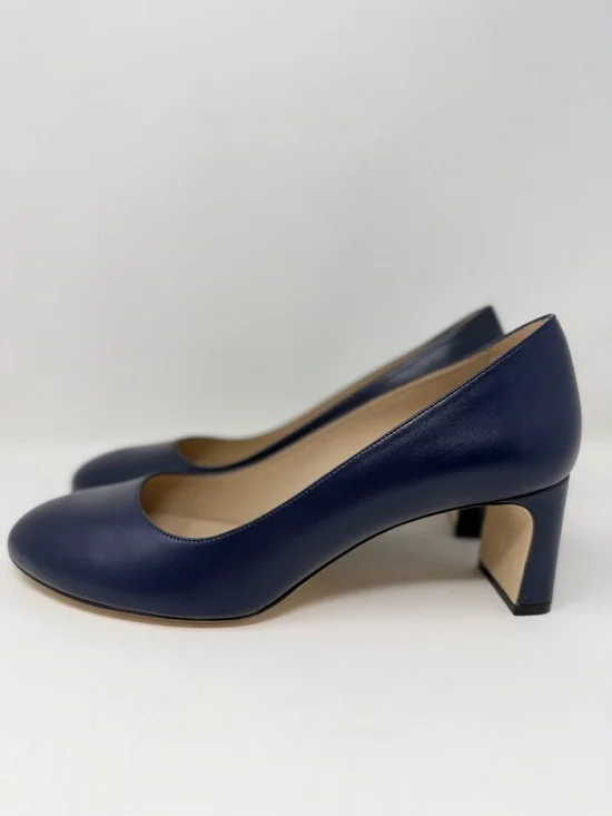 New Stuart Weitzman Babette Pump Blue Leather Sz 9 - Picture 6 of 15